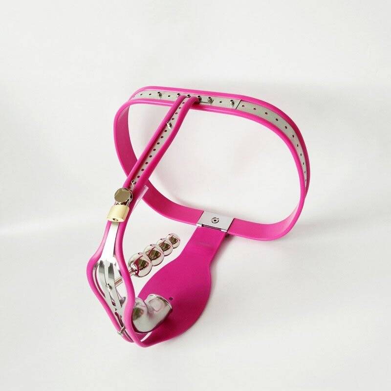 Rosa silicone aço inoxidável masculino cinto de castidade calças sexy brinquedos bdsm bondage t-tipo dispositivo de castidade masculino produtos sexuais