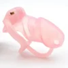 Cinto de castidade pink de silicone rosa translúcido com cadeado embutido