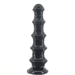 Dildo plug anal FAAK preto em forma de pagode com ventosa