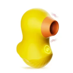 Patinho sugador de clitóris amarelo de silicone