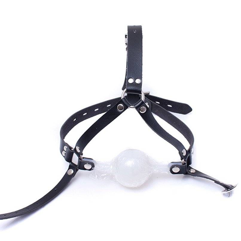 48mm bola mordaça boca aberta couro do plutônio cabeça arnês bondage silicone gag com bloqueio adulto jogos bdsm brinquedos sexuais para casal mulher