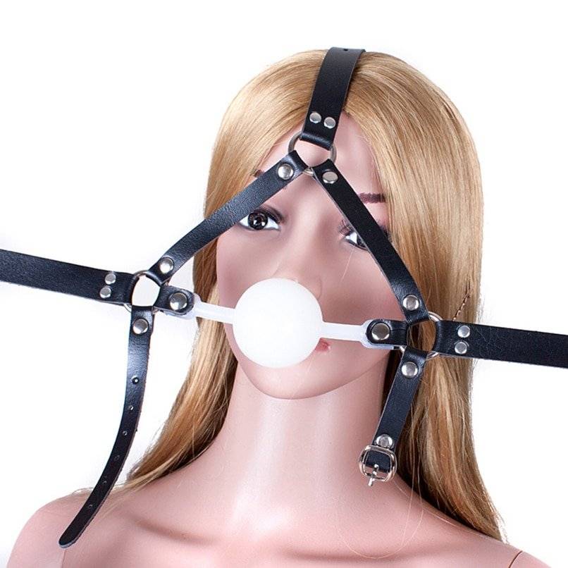 48mm bola mordaça boca aberta couro do plutônio cabeça arnês bondage silicone gag com bloqueio adulto jogos bdsm brinquedos sexuais para casal mulher