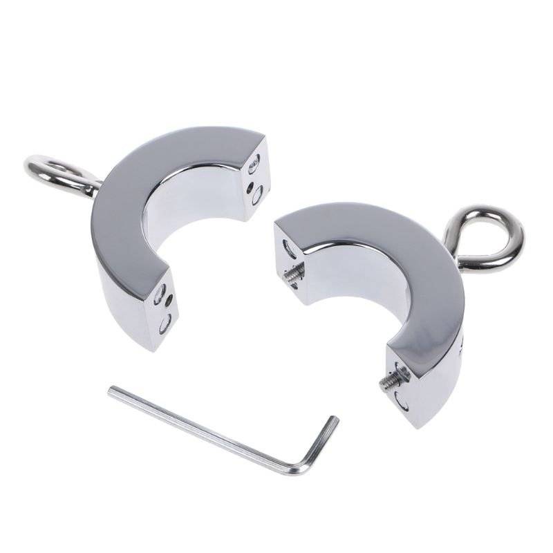 Bloqueio magnético metal escroto pingente bola maca peso anel de retenção de aço inoxidável brinquedos de prazer para homem Bloqueio magnético metal escroto pingente bola maca peso anel de retenção de aço inoxidável brinquedos de prazer para homem