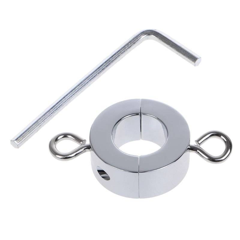 Bloqueio magnético metal escroto pingente bola maca peso anel de retenção de aço inoxidável brinquedos de prazer para homem Bloqueio magnético metal escroto pingente bola maca peso anel de retenção de aço inoxidável brinquedos de prazer para homem