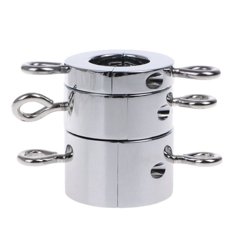 Bloqueio magnético metal escroto pingente bola maca peso anel de retenção de aço inoxidável brinquedos de prazer para homem Bloqueio magnético metal escroto pingente bola maca peso anel de retenção de aço inoxidável brinquedos de prazer para homem