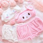 Conjunto de roupa íntima rosa e branco bloomers Vestuário