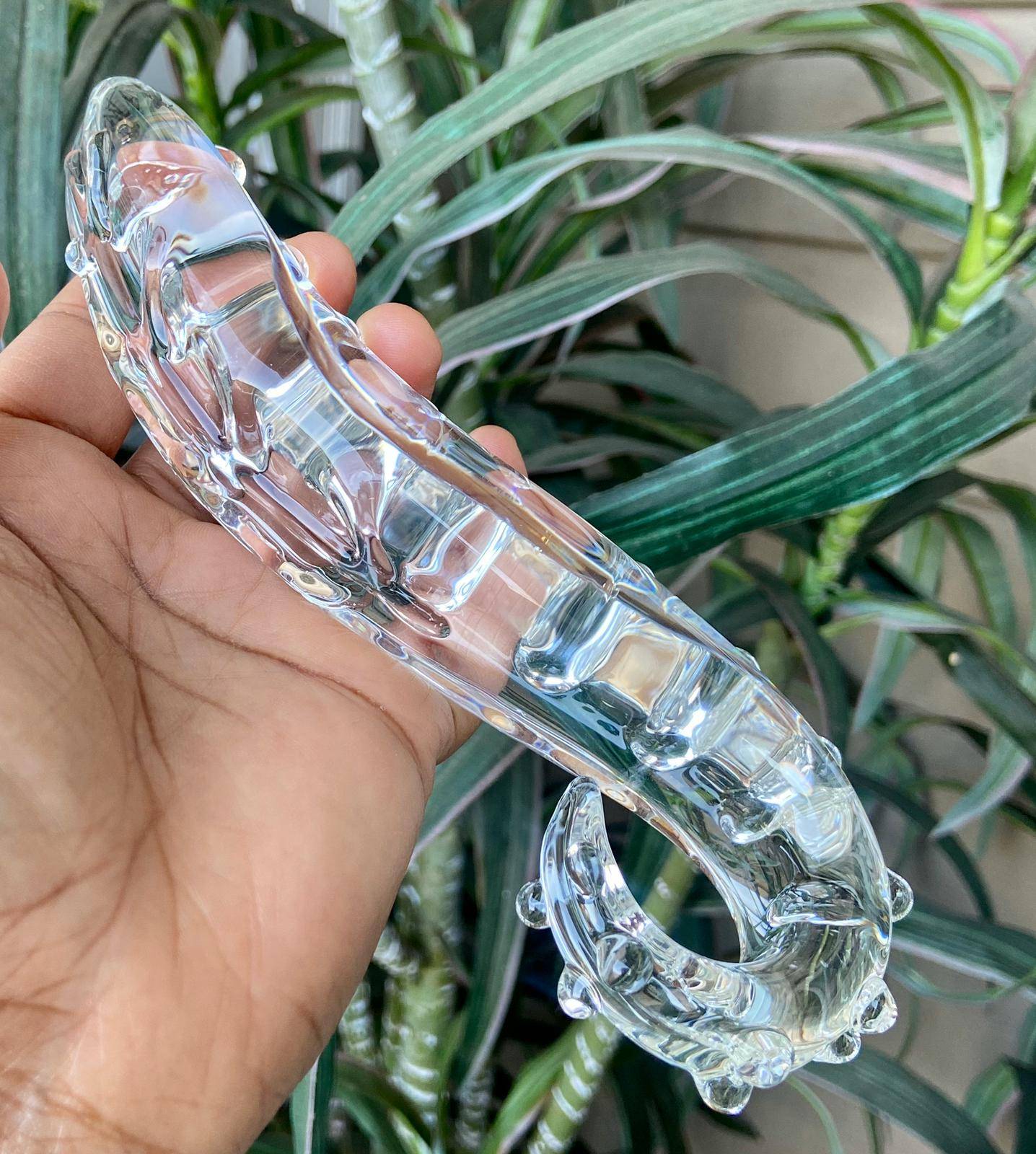 Preto Lobo Pirex Vibrador de Vidro Crystal Clear Penis Caralho Butt Plug Anal Lesbian Adultos Brinquedos Do Sexo para Mulheres Gay Masturbação Feminino