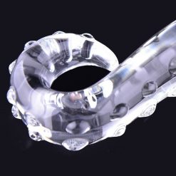 Preto Lobo Pirex Vibrador de Vidro Crystal Clear Penis Caralho Butt Plug Anal Lesbian Adultos Brinquedos Do Sexo para Mulheres Gay Masturbação Feminino Inserção