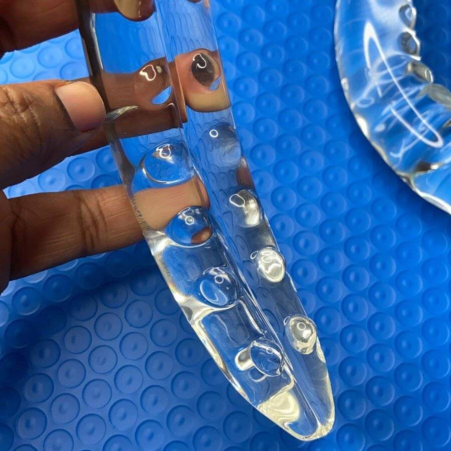 Preto Lobo Pirex Vibrador de Vidro Crystal Clear Penis Caralho Butt Plug Anal Lesbian Adultos Brinquedos Do Sexo para Mulheres Gay Masturbação Feminino