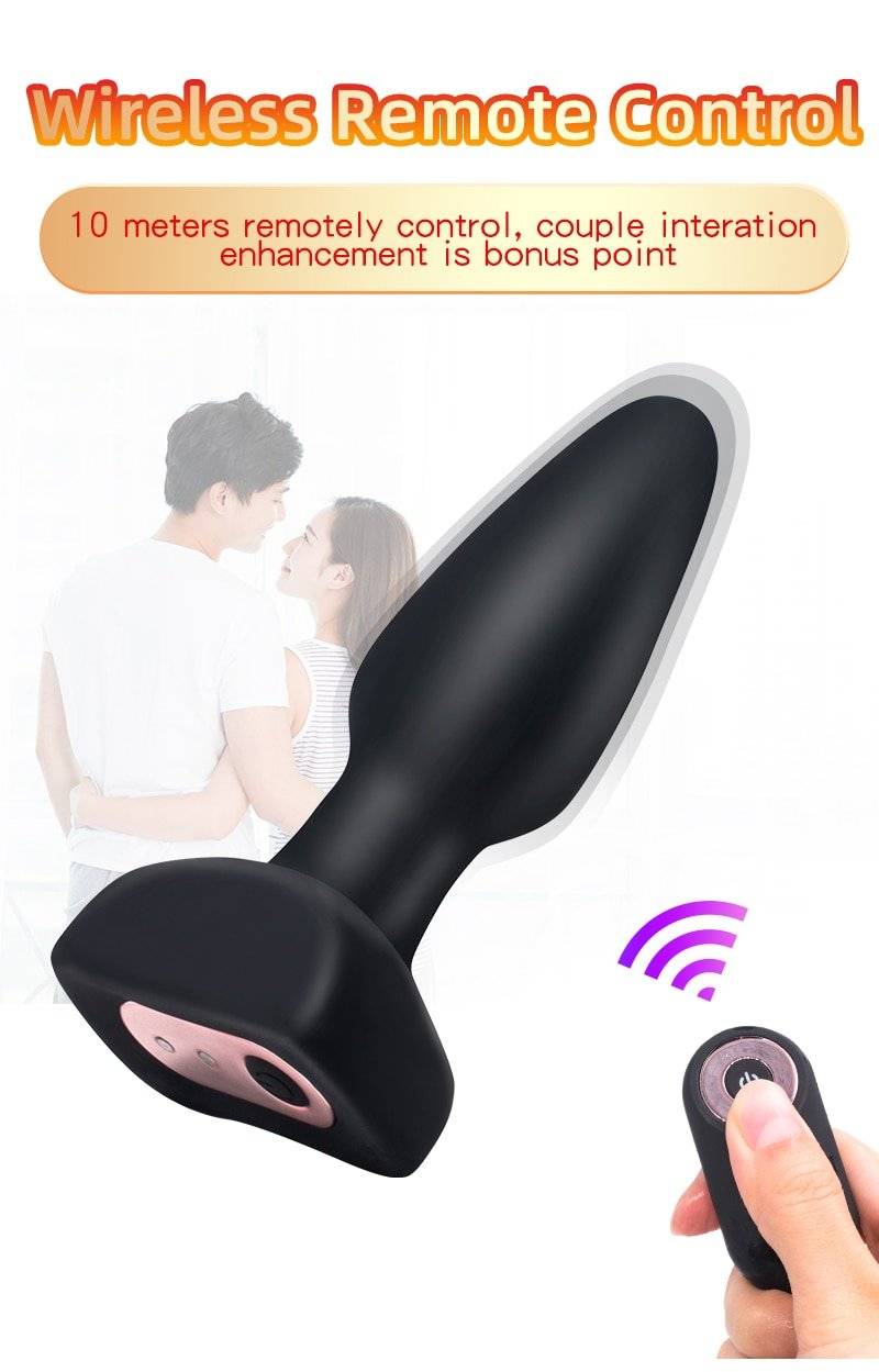 Remoto butt plug 7 frequências de vibração magnetismo condução impacto onda anal plugues bdsm brinquedos bens íntimos para massagem próstata