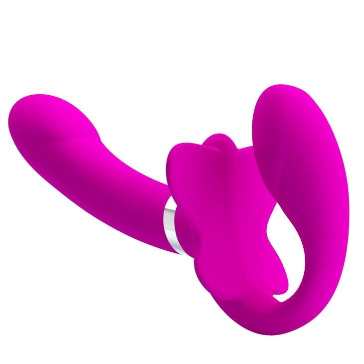 Novo duplo vibratório g-spot clitóris vibradores usar strapless strapon dildo anal plug sexo brinquedos para mulheres casais lésbicas