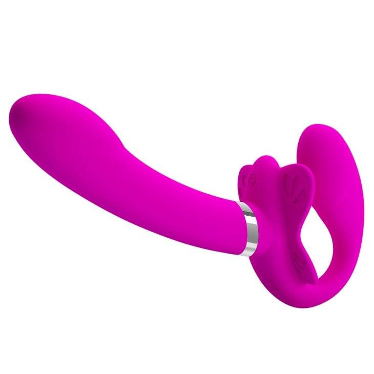 Novo duplo vibratório g-spot clitóris vibradores usar strapless strapon dildo anal plug sexo brinquedos para mulheres casais lésbicas