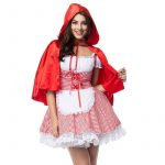 Utmeon fantasia sexy com capuz vermelho, cosplay feminino, uniforme de fantasia, vestido fantasia plus size S-6XL Vestuário