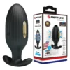 Plug anal vibrador de próstata Pretty Love Jefferson em silicone preto ao lado da embalagem
