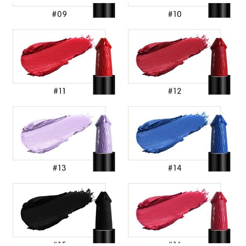 Cores Forma Pênis 20 Matte Batom Umidade de Longa Duração À Prova D' Água Preto Batom Vermelho Lábio Cosméticos Nu batom Lipgloss