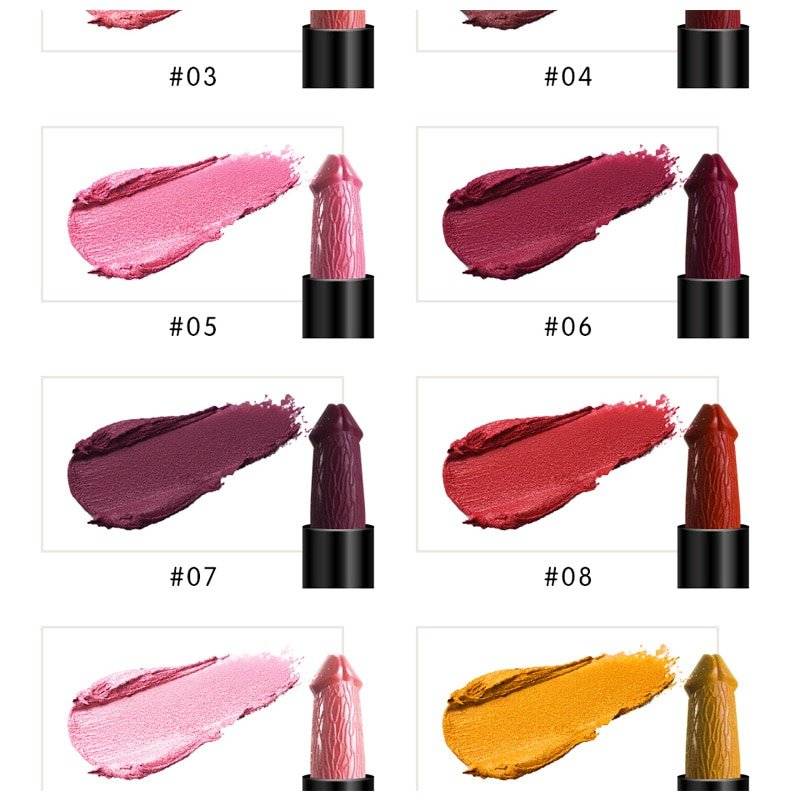 Cores Forma Pênis 20 Matte Batom Umidade de Longa Duração À Prova D' Água Preto Batom Vermelho Lábio Cosméticos Nu batom Lipgloss