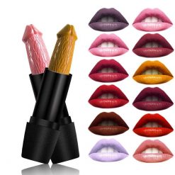 Batom Forma de Pênis Matte Longa Duração Sexy Lips Vestuário Jogos Adultos