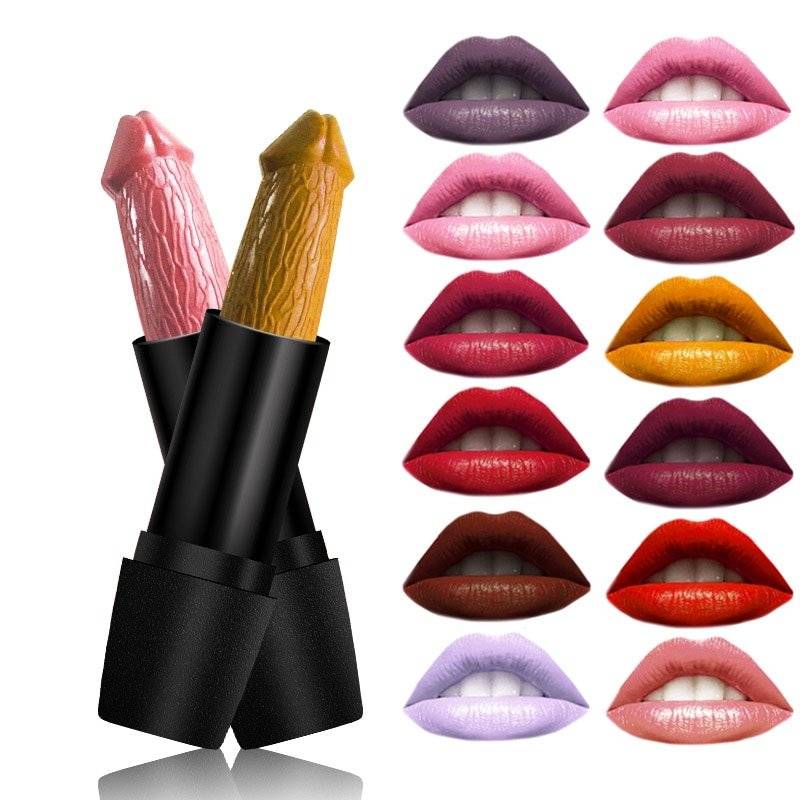 Cores Forma Pênis 20 Matte Batom Umidade de Longa Duração À Prova D' Água Preto Batom Vermelho Lábio Cosméticos Nu batom Lipgloss