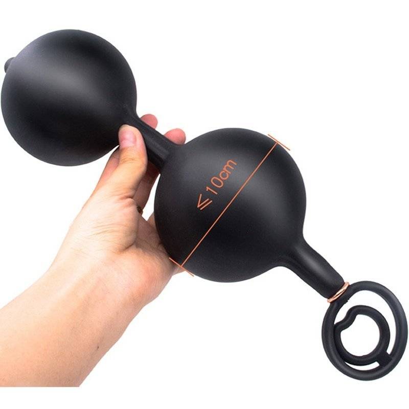 Inflatable Anal Plug Expander Huge Vaginal Anus Dilator Dildo Pump with Metal Ball Sex Toys For Women Men Gay Prostate Massager