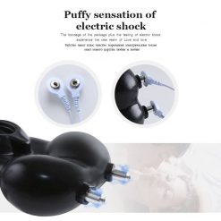 Silicone escroto pênis squeeze pênis mangas choque elétrico masturbador brinquedos sexuais vibra castidade bondage electro estimulador Jogos Adultos