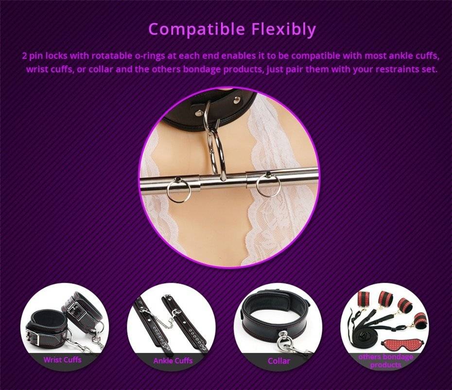 Smspade sexy brinquedos para casais dados sexuales escravo aço inoxidável metal ajustável expansível barra de propagador restrições grilhões Smspade sexy brinquedos para casais dados sexuales escravo aço inoxidável metal ajustável expansível barra de propagador restrições grilhões