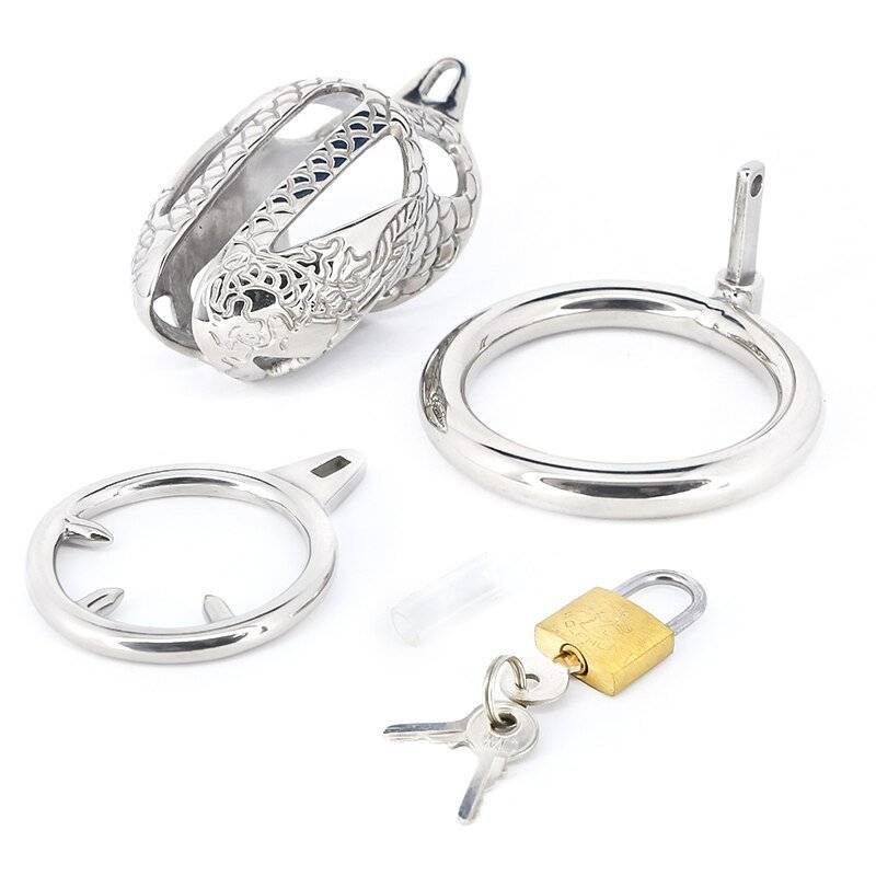 Aço inoxidável lockable galo gaiola masculino dispositivo de castidade cinto com anel cravado bdsm fetiche pênis anel mangas brinquedos sexuais para homem
