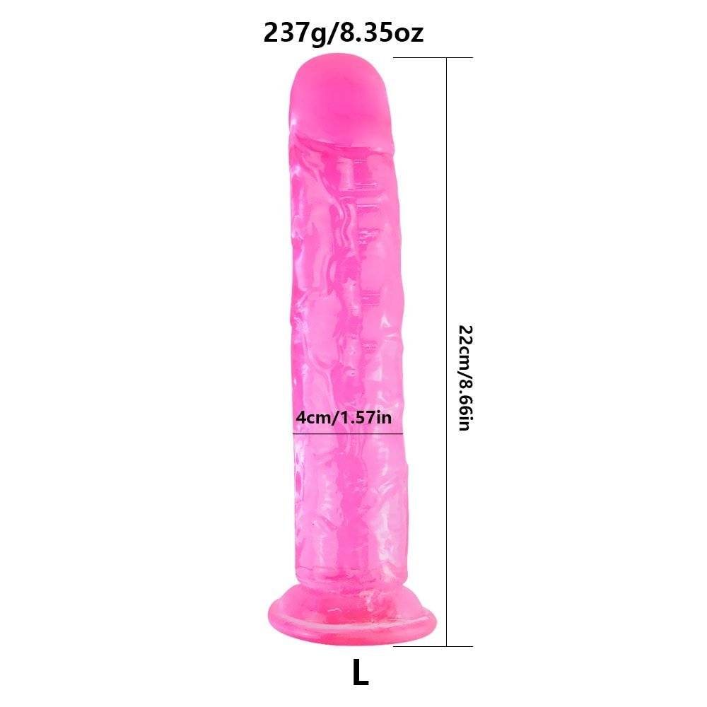 Pênis do vibrador da geléia realista para as mulheres, brinquedos do sexo da mulher do vibrador para adultos ventosa, pênis grande do galo do vibrador anal da vagina para a lésbica