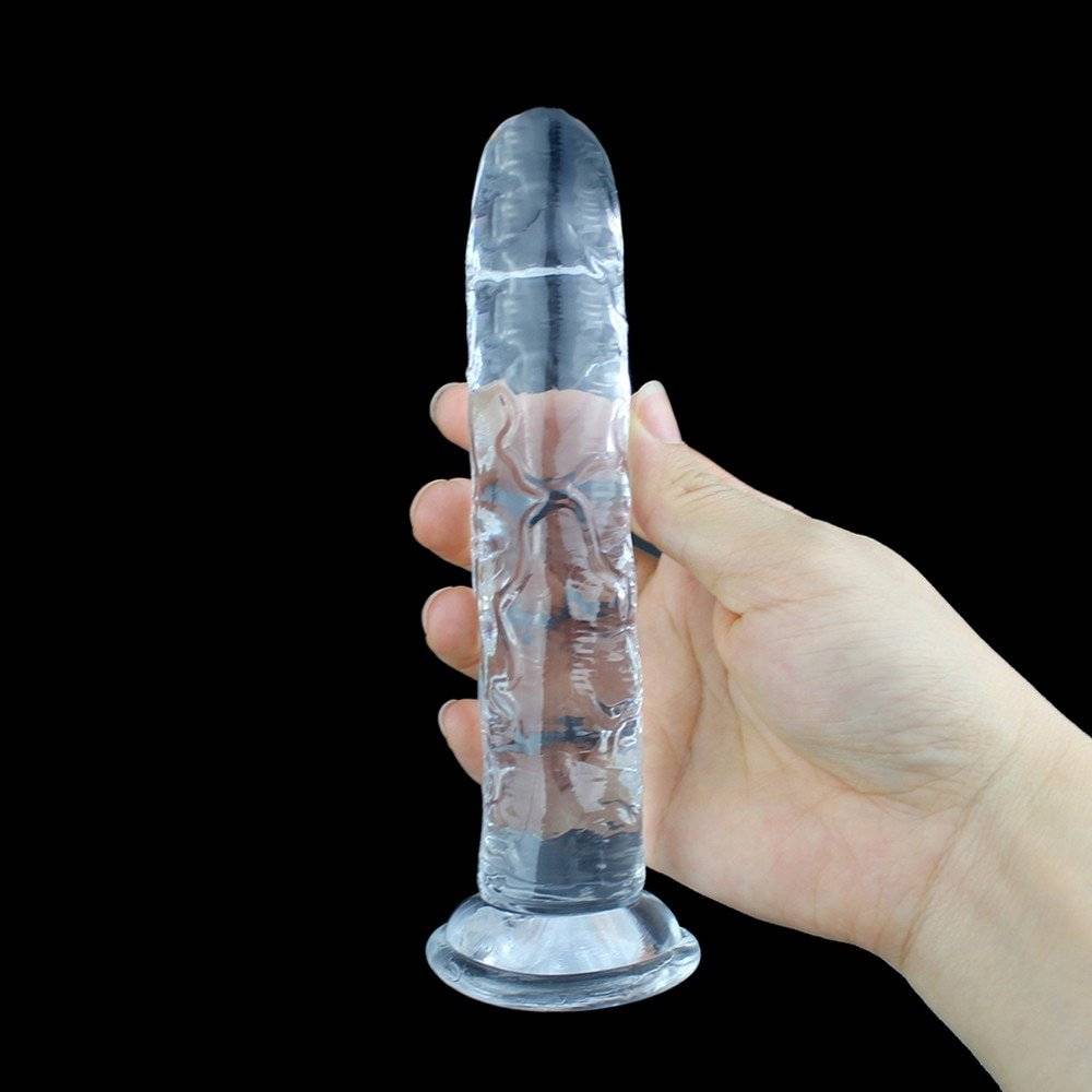 Pênis do vibrador da geléia realista para as mulheres, brinquedos do sexo da mulher do vibrador para adultos ventosa, pênis grande do galo do vibrador anal da vagina para a lésbica