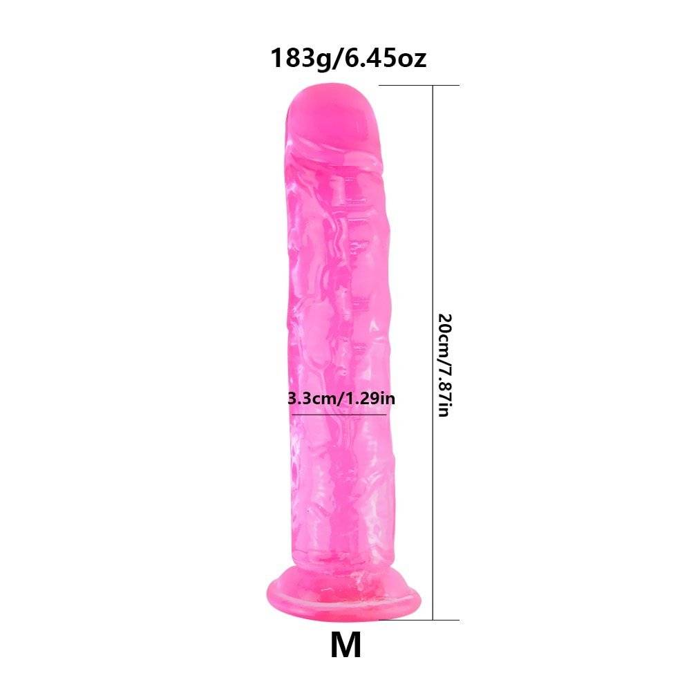 Pênis do vibrador da geléia realista para as mulheres, brinquedos do sexo da mulher do vibrador para adultos ventosa, pênis grande do galo do vibrador anal da vagina para a lésbica