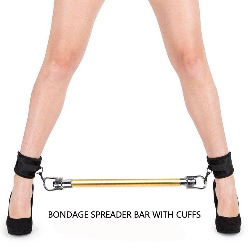 Bdsm bondage 16 Polegada barra de espalhador de aço inoxidável com punhos de couro fetiche contenção sexo brinquedos para casais adultos produtos sm