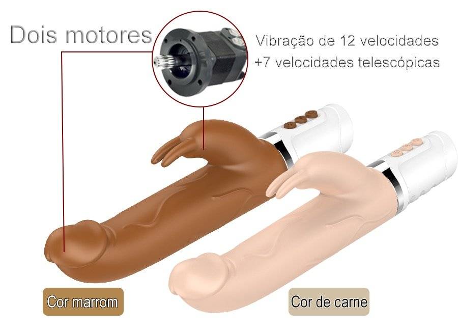 Vibrador rabbit com rotação realista, brinquedo sexual feminino para masturbação