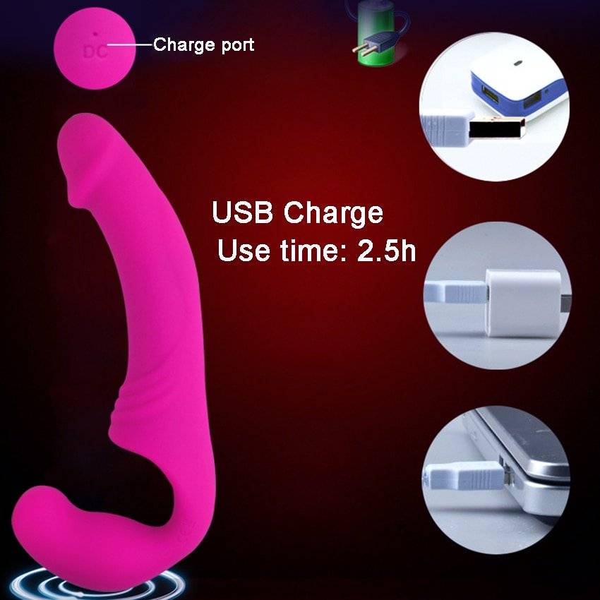 APHRODISIA Strapless Strap-on Dildo Vibrator for Couples Lesbian Wireless Remote Control Double Ended Vibrating Adult Sex Toys