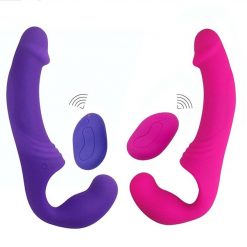 Vibrador Sem Alças Strapless Cinta Peniana Dupla Pegging Inserção Cinta Peniana Jogos Adultos Vibradores