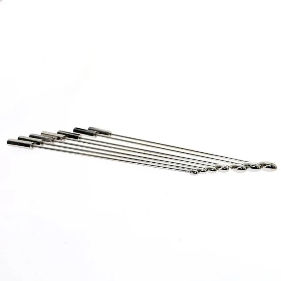 Kit de sounding uretral com sete hastes em espessuras progressivas de 6 a 12 mm