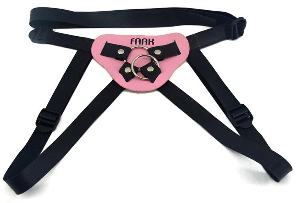 Faak pulseira de couro no vibrador pênis ajustável bondage arnês cinta-ons sexo inferior brinquedos para mulheres lésbicas sex products sex shop