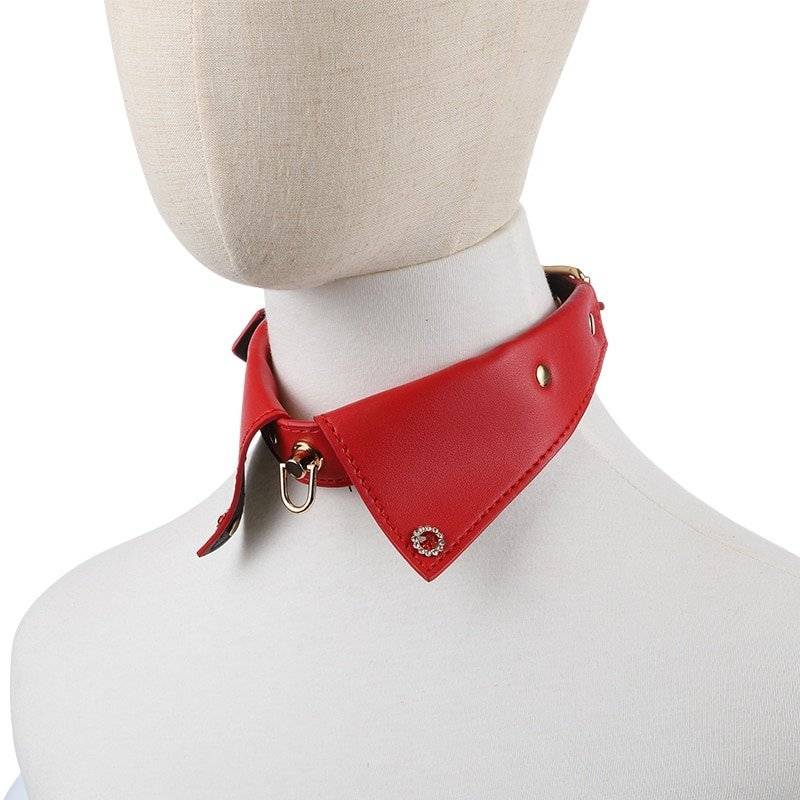 Couro do plutônio coleira de cachorro e coleira pescoço escravidão restrição com corrente de aço adulto escravo traje jogo sm brinquedo sexo para casal