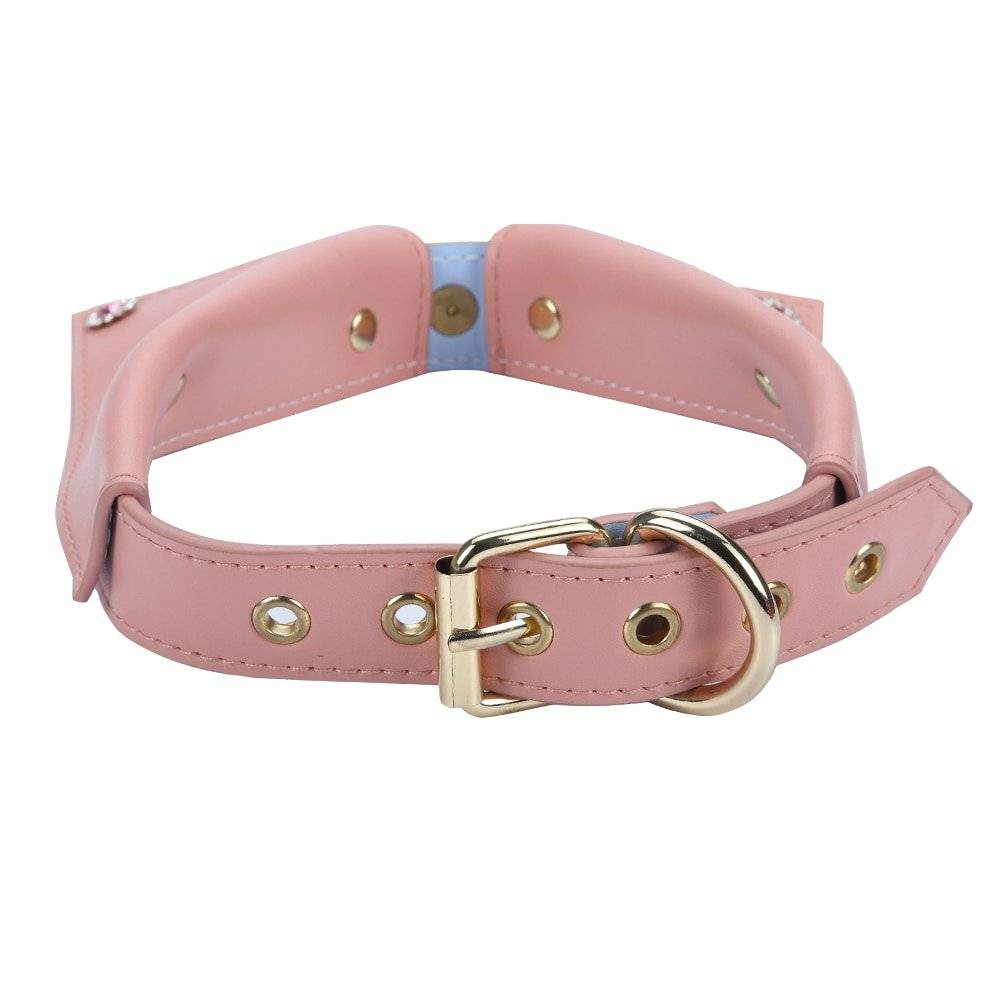 Couro do plutônio coleira de cachorro e coleira pescoço escravidão restrição com corrente de aço adulto escravo traje jogo sm brinquedo sexo para casal