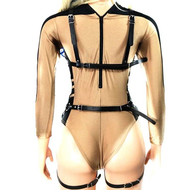 Sexy lingerie de couro sutiã arnês bandagem feminina ligas cinto punk goth suspensórios correias bdsm corpo inteiro cinto arnês moda