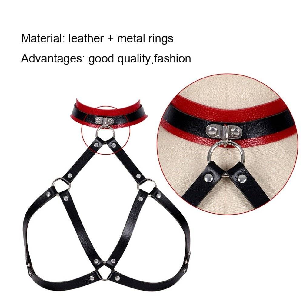 Moda cinto de couro corpo bondage sexy gótico liga lingerie arnês goth roupas femininas encadernação peito cinto fetiche sutiã