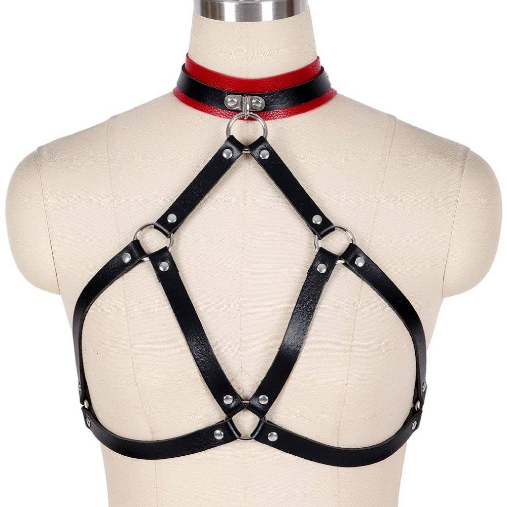 Moda cinto de couro corpo bondage sexy gótico liga lingerie arnês goth roupas femininas encadernação peito cinto fetiche sutiã