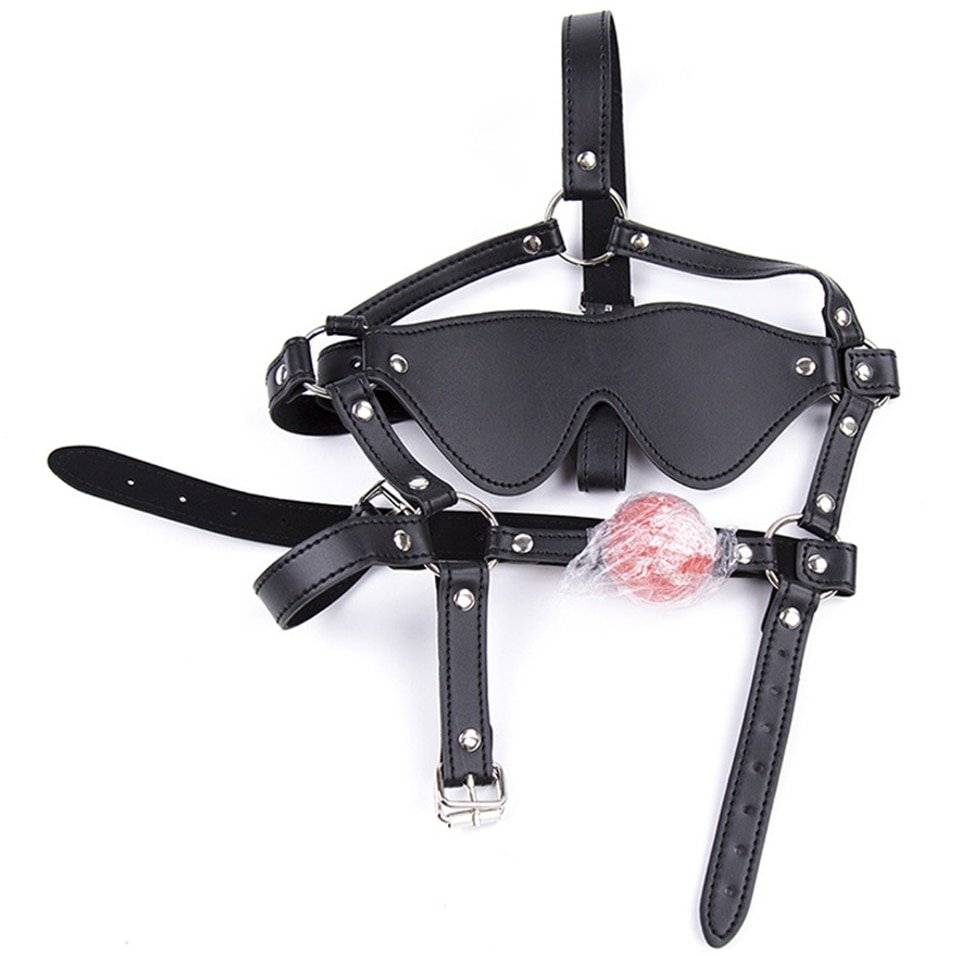 Camatech couro cabeça arnês com venda & sólido silicone focinho bola mordaça strapped na boca restrição bondage fetiche brinquedo adulto Camatech couro cabeça arnês com venda & sólido silicone focinho bola mordaça strapped na boca restrição bondage fetiche brinquedo adulto