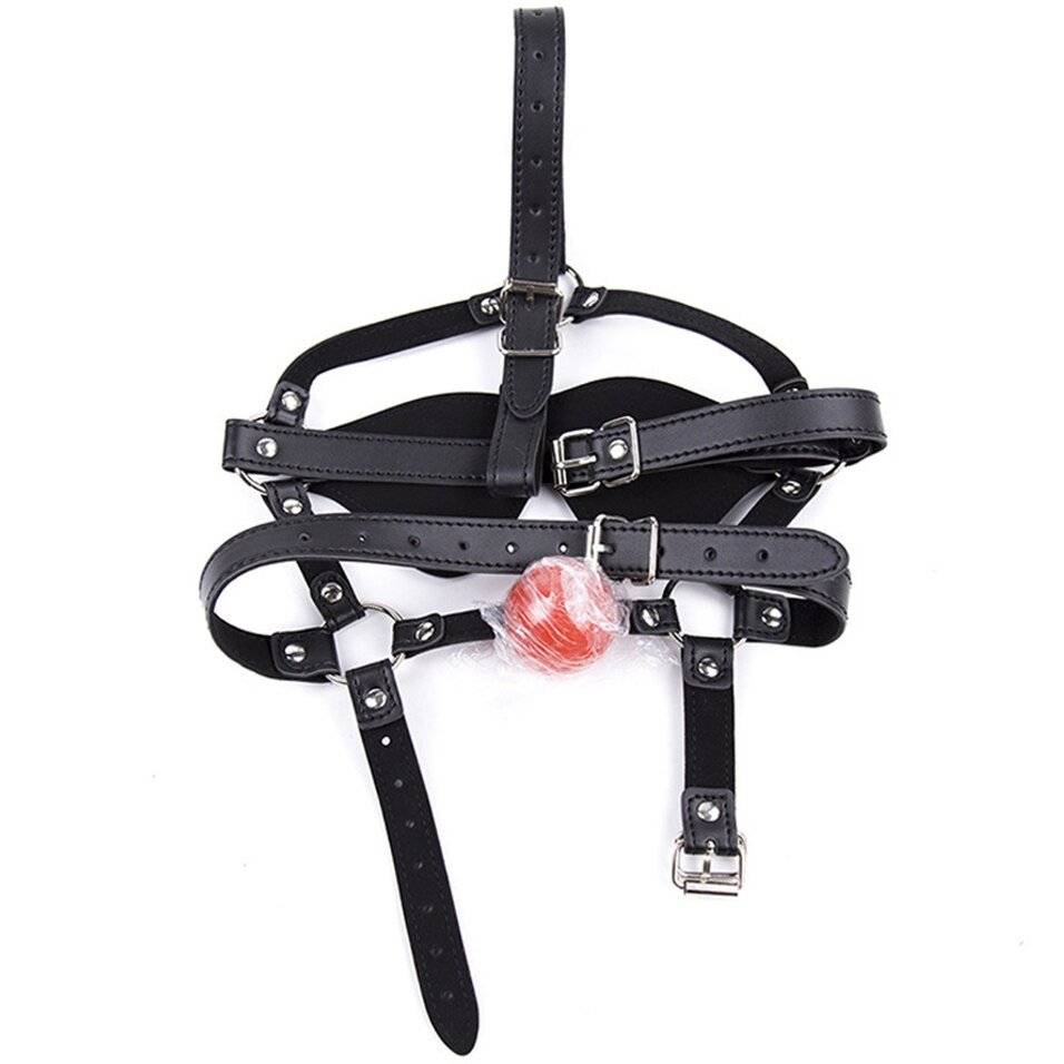 Camatech couro cabeça arnês com venda & sólido silicone focinho bola mordaça strapped na boca restrição bondage fetiche brinquedo adulto Camatech couro cabeça arnês com venda & sólido silicone focinho bola mordaça strapped na boca restrição bondage fetiche brinquedo adulto
