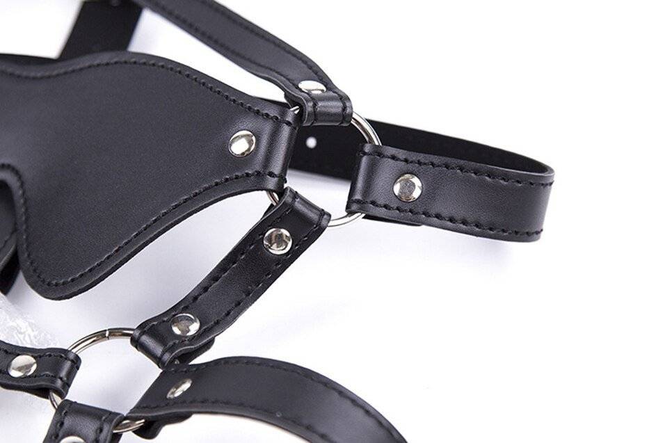 Camatech couro cabeça arnês com venda & sólido silicone focinho bola mordaça strapped na boca restrição bondage fetiche brinquedo adulto Camatech couro cabeça arnês com venda & sólido silicone focinho bola mordaça strapped na boca restrição bondage fetiche brinquedo adulto