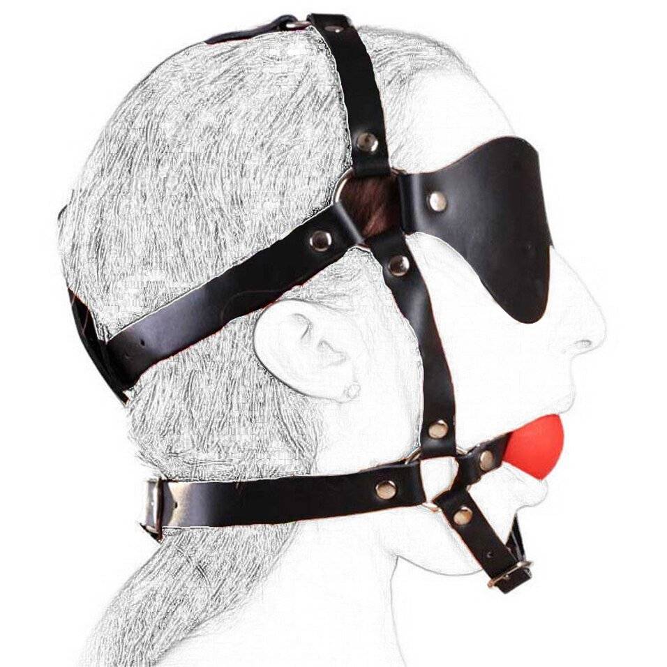 Camatech couro cabeça arnês com venda & sólido silicone focinho bola mordaça strapped na boca restrição bondage fetiche brinquedo adulto Camatech couro cabeça arnês com venda & sólido silicone focinho bola mordaça strapped na boca restrição bondage fetiche brinquedo adulto