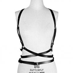 Cintas de Couro Harness Feminino Body Lingerie Suspensório E Liga Vestuário