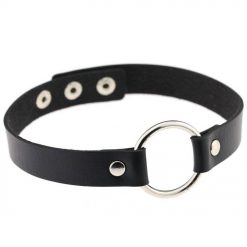 Choker Gargantilha Com Pingente – Colares De Couro E Metal Vestuário Bondage