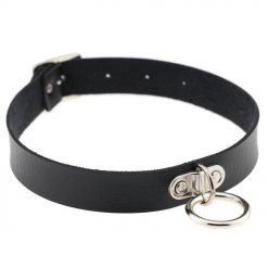 Choker Gargantilha Com Pingente – Colares De Couro E Metal Vestuário Bondage