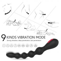 Vibrador Anal Beads Plug Com Gomos Crescentes Inserção Plug anal Estimulador de Próstata Vibradores