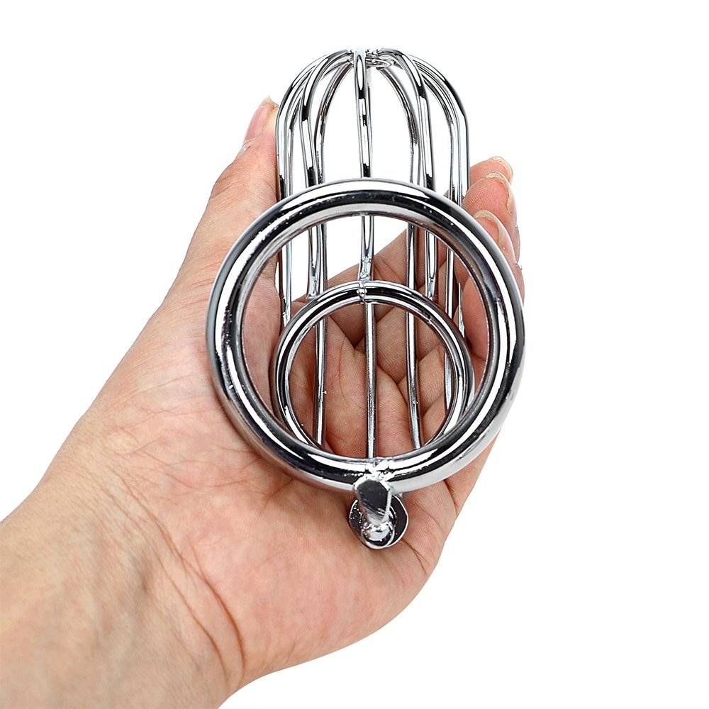 40/45/50mm masculino dispositivo de castidade cinto aço inoxidável metal gaiola retenção pênis sexo brinquedos para homem/gay pênis galo anel adulto jogos