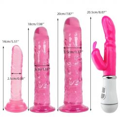 Dildo Jelly Conjunto Sex Toys Vibrador Feminino Rabbit Vibradores